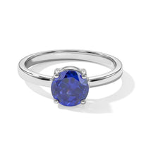 Simulated Blue Diamond Solitaire Ring in Sterling Silver (Size 6.5) 2.15 ctw