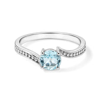 Simulated Blue Diamond Solitaire Ring in Sterling Silver (Size 7.0) 1.40 ctw