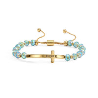 Resin Hope Cross Bolo Gray Bracelet in Goldtone 8.80 TGW