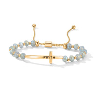 Resin Hope Cross Bolo Gray Bracelet in Goldtone 8.80 TGW
