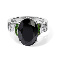 EverTrue Thai Black Spinel and Multi Gemstone 8.75 ctw Ring in Platinum Bond (Size 10.0)