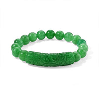 Green Jade (D) 230.00 ctw Beaded Stretch Bracelet (6.5-7In)