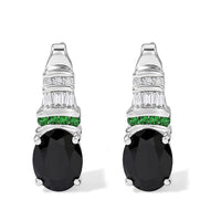 EverTrue Thai Black Spinel and Multi Gemstone 6.00 ctw Earrings in Platinum Bond