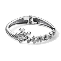 Turtle Bangle Bracelet in Silvertone (7.50 In)