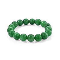Green Jade 12-13mm Beaded Stretch Bracelet 230.00 ctw
