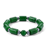Green Jade, Terahertz Beaded Stretch Bracelet 140.00 ctw