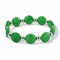 Green Jade, Terahertz Beaded Stretch Bracelet 110.00 ctw
