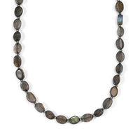 EverTrue Malagasy Labradorite Necklace (18 Inches) in Stainless Steel 55.00 ctw
