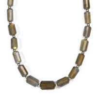 D''Joy Premium Malagasy Labradorite Necklace (18 Inches) in Rhodium Over Sterling Silver 140.00 ctw