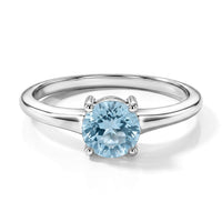 Simulated Blue Diamond Solitaire Ring in Sterling Silver (Size 9.0) 1.40 ctw