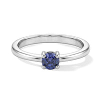 Simulated Blue Diamond Solitaire Ring in Sterling Silver (Size 6.5) 0.40 ctw