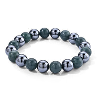 Natural Olmec Jadeite 9-11mm, Terahertz Beaded Stretch Bracelet (6.5-7.0In) 200.00 ctw