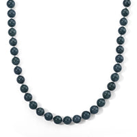 D''Joy Natural Olmec Jadeite 12-13mm Beaded Necklace (20 Inches) in Rhodium Over Sterling Silver 490.00 ctw