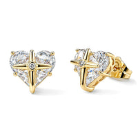 Diamond Earrings in Goldtone