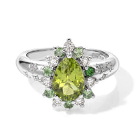 EverTrue Hebei Peridot and Multi Gemstone 2.00 ctw Ring in Platinum Bond (Size 10.0)