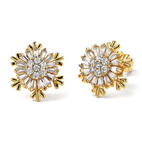 Simulated Diamond Earrings in Goldtone