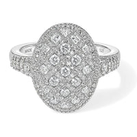 TLV Luxuriant Lab Grown Diamond (G-H, SI) Ring in Rhodium Plating Over Sterling Silver (Size 10.0) 1.00 ctw