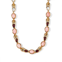 EverTrue Oregon Sunrise Peach Opal and Orissa Rhodolite Garnet 6.20 ctw Necklace (18 Inches) in 18K YG Plated