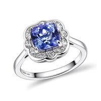 Certified and Appraised D''Joy Premium Tanzanite,Moissanite Ring in Rhodium Over Sterling Silver (Size 10.0) 1.90 ctw
