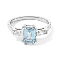 Simulated Blue and White Diamond Ring in Sterling Silver (Size 6.0) 2.01 ctw