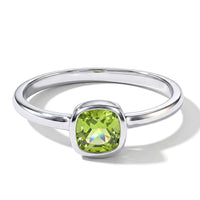 Simulated Green Diamond Solitaire Ring in Sterling Silver (Size 6.0) 0.36 ctw
