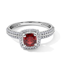 Simulated Red and White Diamond Ring in Sterling Silver (Size 7.0) 1.26 ctw