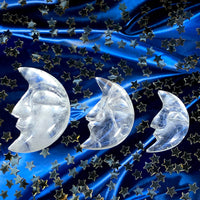Clear Quartz moon with face 200ctw (Ships in 8-10 Business Days)