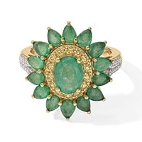 D''Joy Tanzanite and Multi Gemstone 3.70 ctw Ring in Rhodium Over Sterling Silver (Size 7.0)