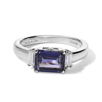 D''Joy Premium Catalina Iolite and Moissanite 1.60 ctw Ring in Rhodium Over Sterling Silver (Size 10.0)