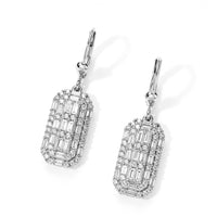 Luxuriant Lab Grown Diamond (G-H, SI) Cluster Earrings in Rhodium Over Sterling Silver 1.60 ctw
