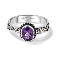 D''Joy Bali Legacy African Amethyst 1.15 ctw Ring in Sterling Silver (Size 10.0)
