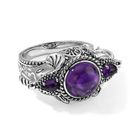 African Amethyst  Ring Sterling Silver   Silver Wt. 9.14 g 4.58 ctw