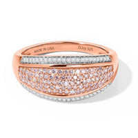 D'Joy Natural Pink and White Diamond 0.50 ctw Ring in 18K Vermeil Rose Gold Over Sterling Silver (Size 7.0)