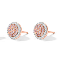 D''Joy Natural Pink and White Diamond 0.50 ctw Earrings in 18K Vermeil Rose Gold Over Sterling Silver