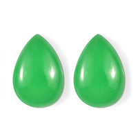 Green Jade Set of 2 (Pear 10x7 mm) 3.86 ctw