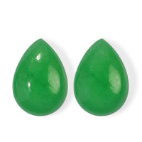Green Jade Set of 2 (Pear 10x7 mm) 3.53 ctw