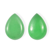 Green Jade Set of 2 (Pear 7x5 mm) 3.86 ctw