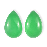 Green Jade Set of 2 (Pear 8x5 mm) 1.33 ctw