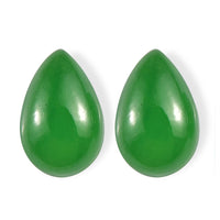 Green Jade Set of 2 (Pear 8x5 mm) 1.68 ctw