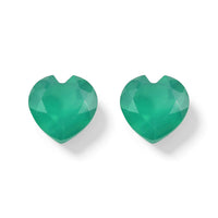 Green Onyx Set of 2 (Hrt 6 mm) 1.54 ctw