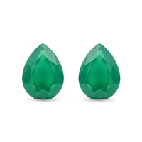 Green Onyx Set of 2 (Pear 7x5 mm) 1.28 ctw