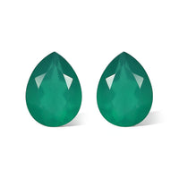Green Onyx Set of 2 (Pear 8x6 mm) 1.83 ctw
