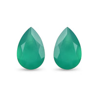 Green Onyx Set of 2 (Pear 9x6 mm) 1.94 ctw