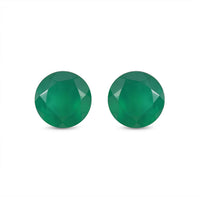 Green Onyx Set of 2 (Rnd 8 mm) 3.04 ctw