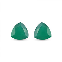 Green Onyx Set of 2 (Tril 9 mm) 4.30 ctw