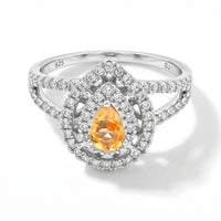 Simulated Yellow and White Diamond Ring in Sterling Silver (Size 7.0) 2.30 ctw