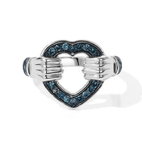 Luxuriant Lab Grown Blue Diamond (IR)(SI) 0.25 ctw Heart Ring in Rhodium Over Sterling Silver (Size 10.0)