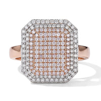 D''Joy Natural Pink and White Diamond Ring in 18K Vermeil Rose Gold Over Sterling Silver (Size 7.0) 1.00 ctw