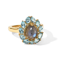 EverTrue AAA Malagasy Labradorite, Multi Gemstone Ring in 18K YG Plated (Size 10.0) 3.80 ctw
