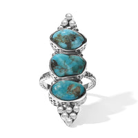 D''Joy Artisan Crafted Royal Hubei Blue Turquoise 7.85 ctw Ring in Sterling Silver (Size 10.0)